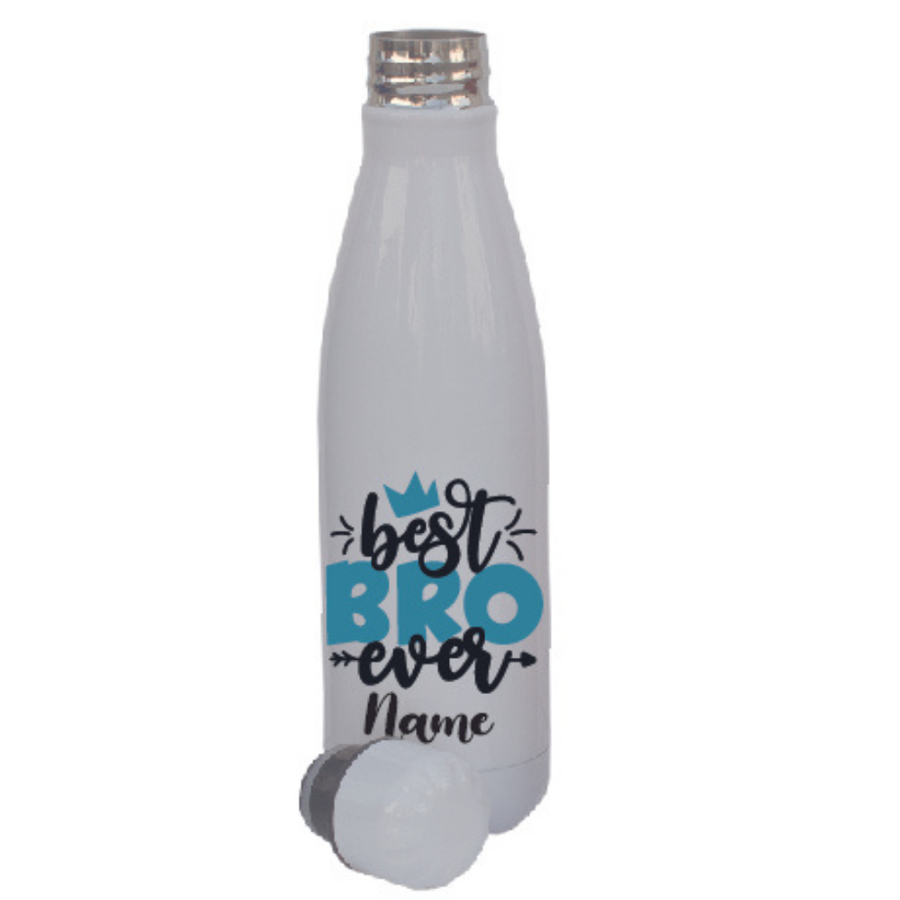 Personalised Best Bro Ever Insulated Hot Cold Thermal Water Bottle